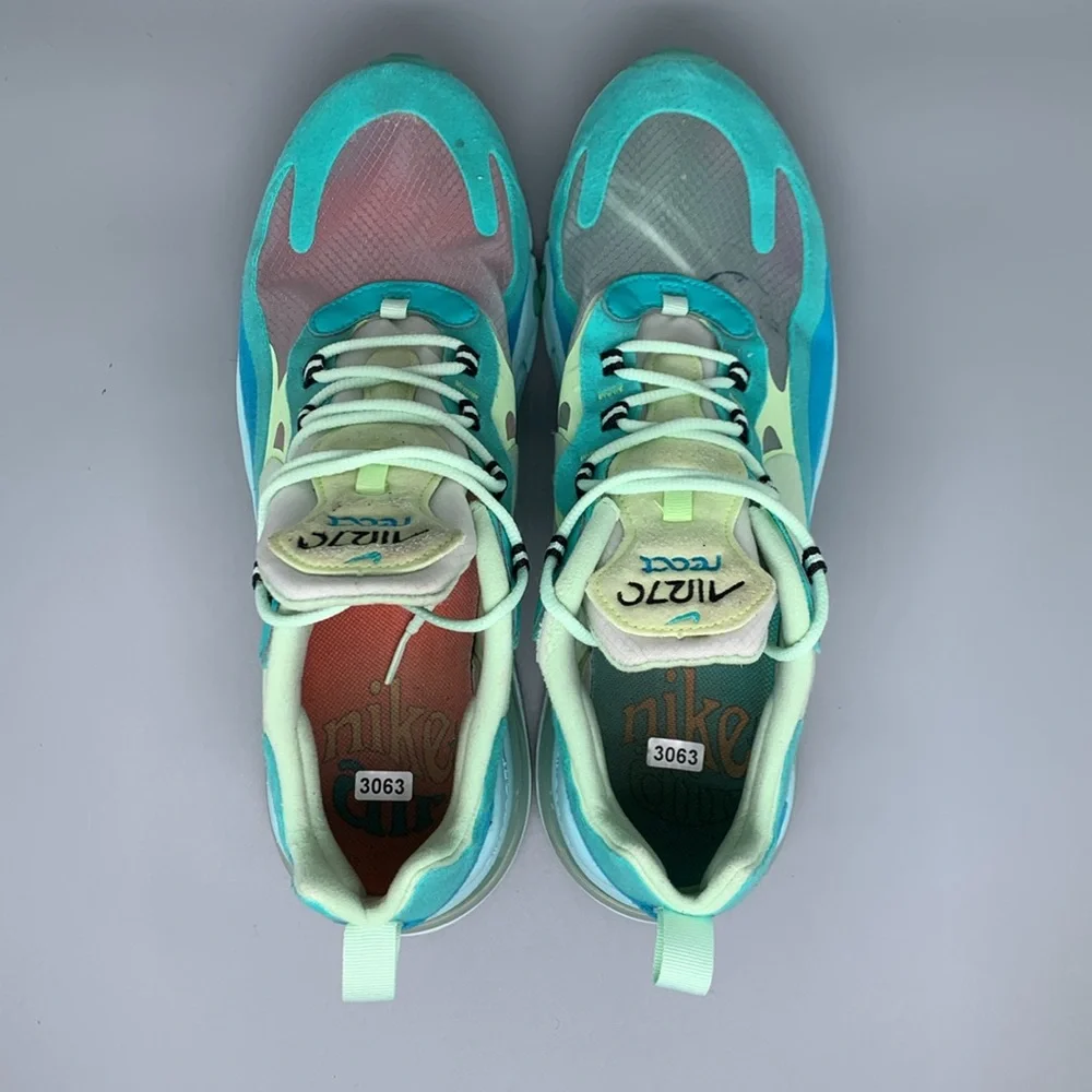 Nike Air Max 270 React Hyper Jade‎ Running Shoes AO4971-301 Men’s Sz 10.5